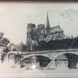 Leopold Robin Etching - Paris Notre Dame